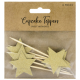 Cake Toppers Étoiles Or (x6)