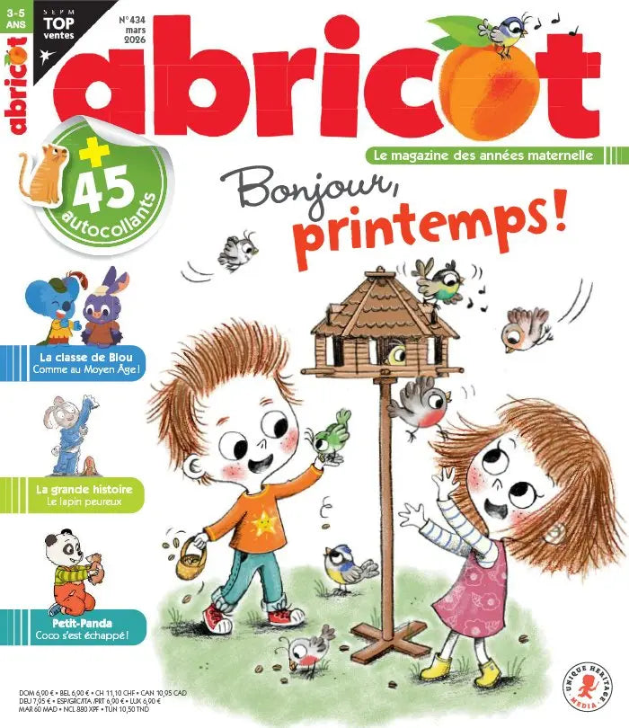 Magazine Abricot – Pour enfants 3-5 ans | Histoires, jeux et découvertes - Mars 2026