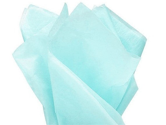 4 feuilles papier soie bleu ciel