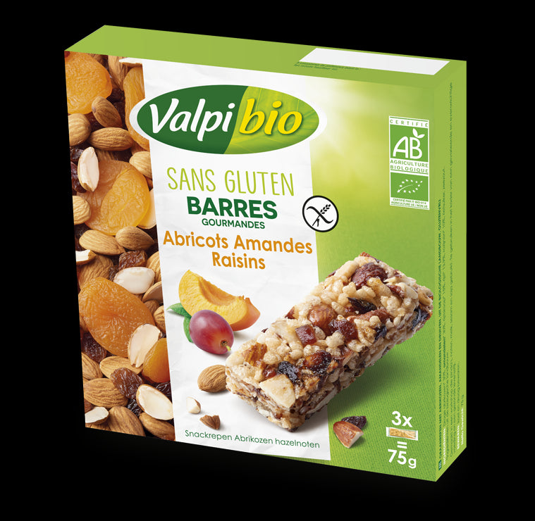 Barres abricots amandes raisins