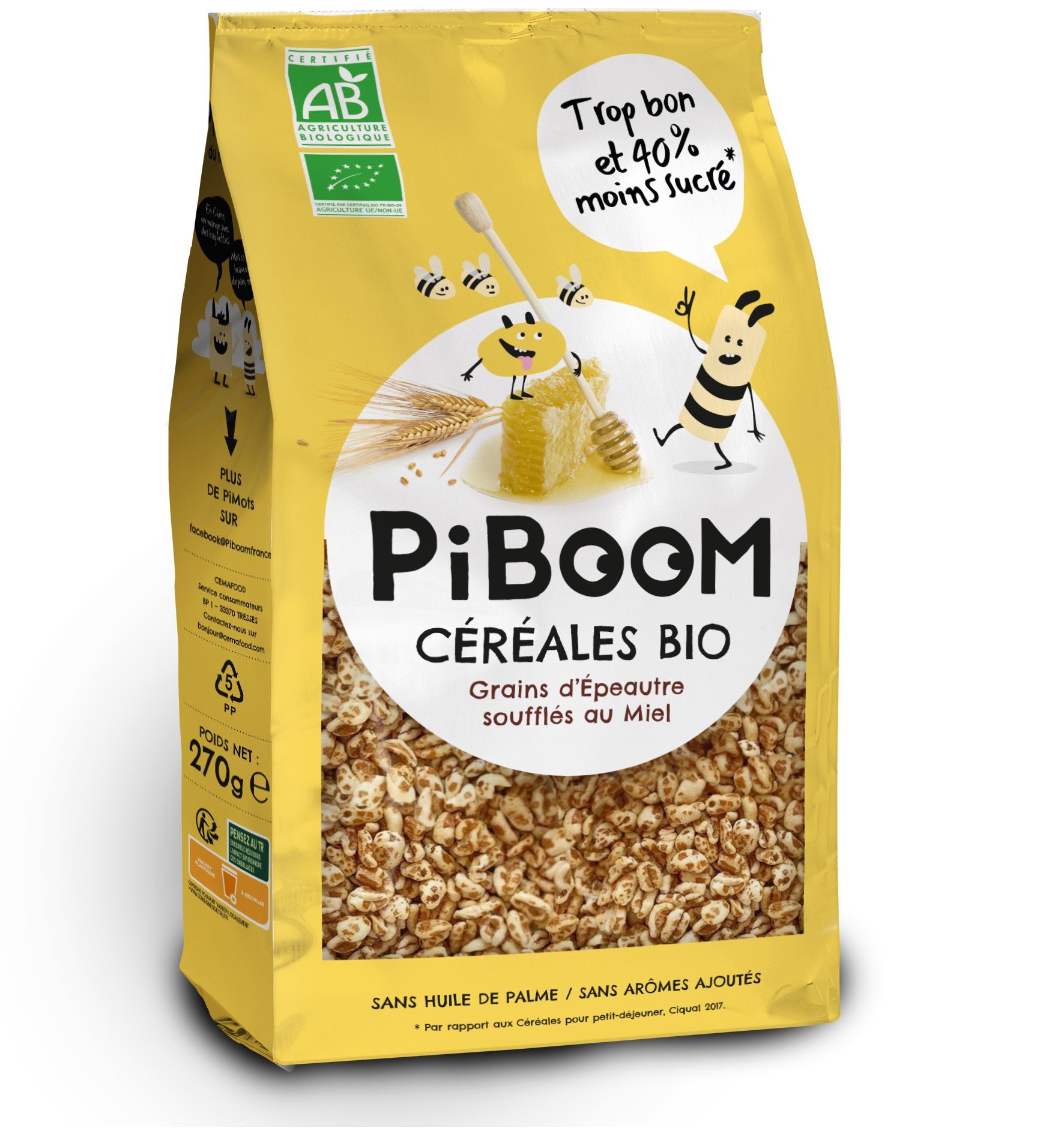 Céréales épeautre soufflées au miel