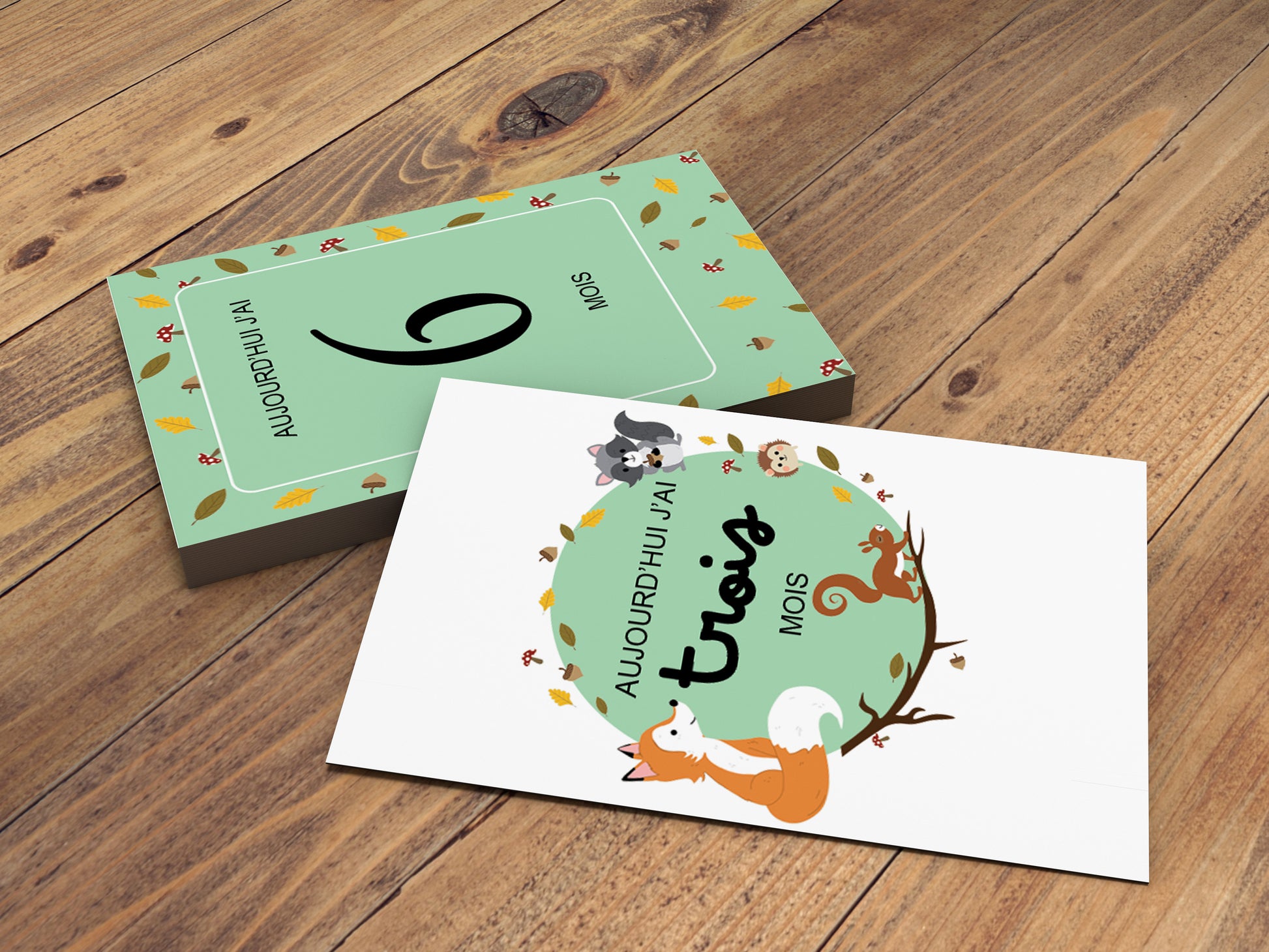 Carte 1ère année de bébé « Animaux de la Forêt »