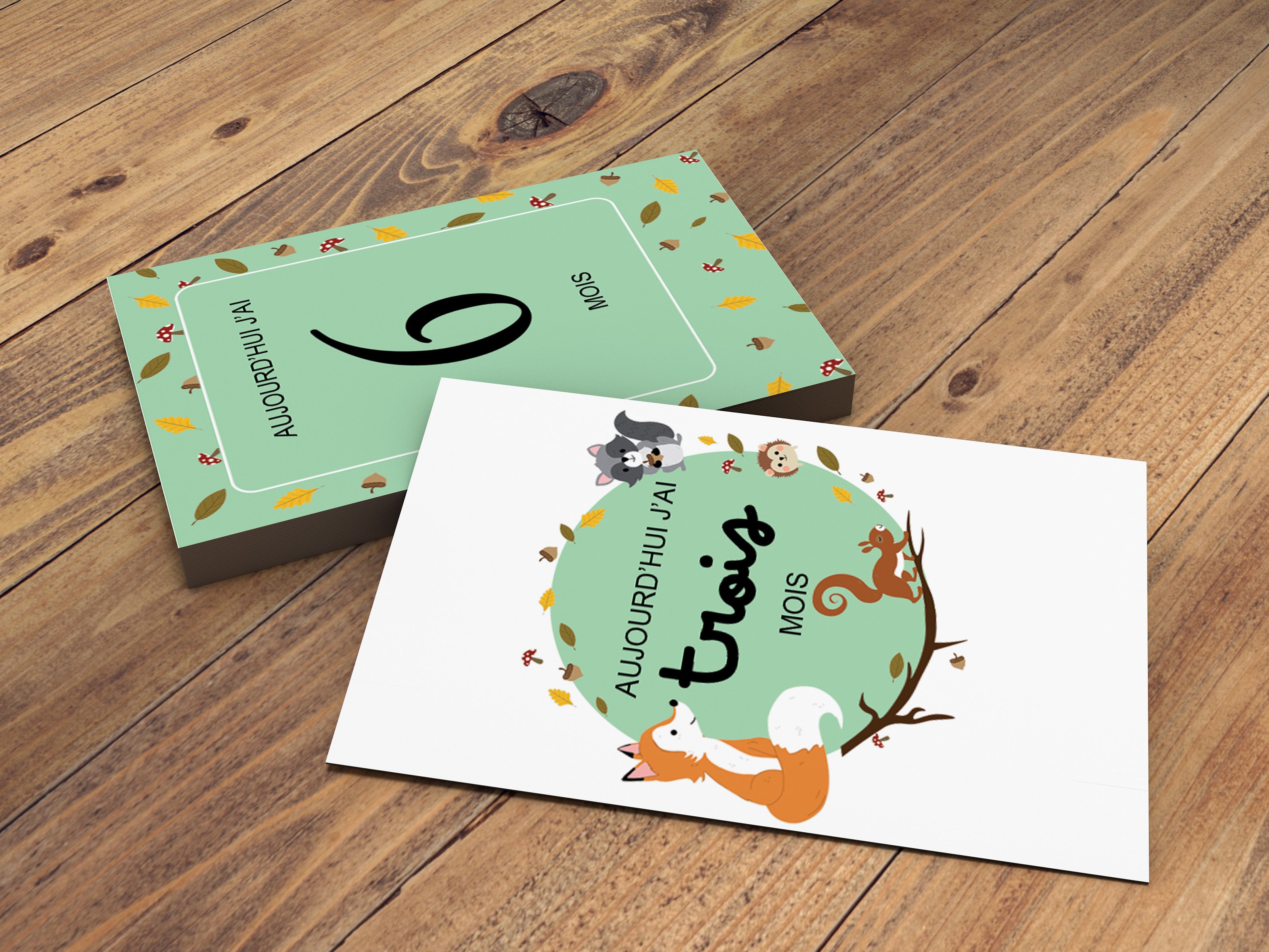 Carte 1ère année de bébé « Animaux de la Forêt »