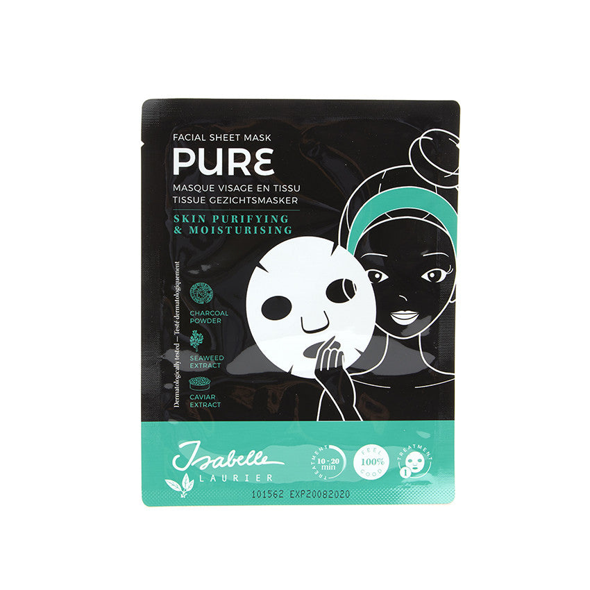 Masque visage en tissu - Pure - Charbon