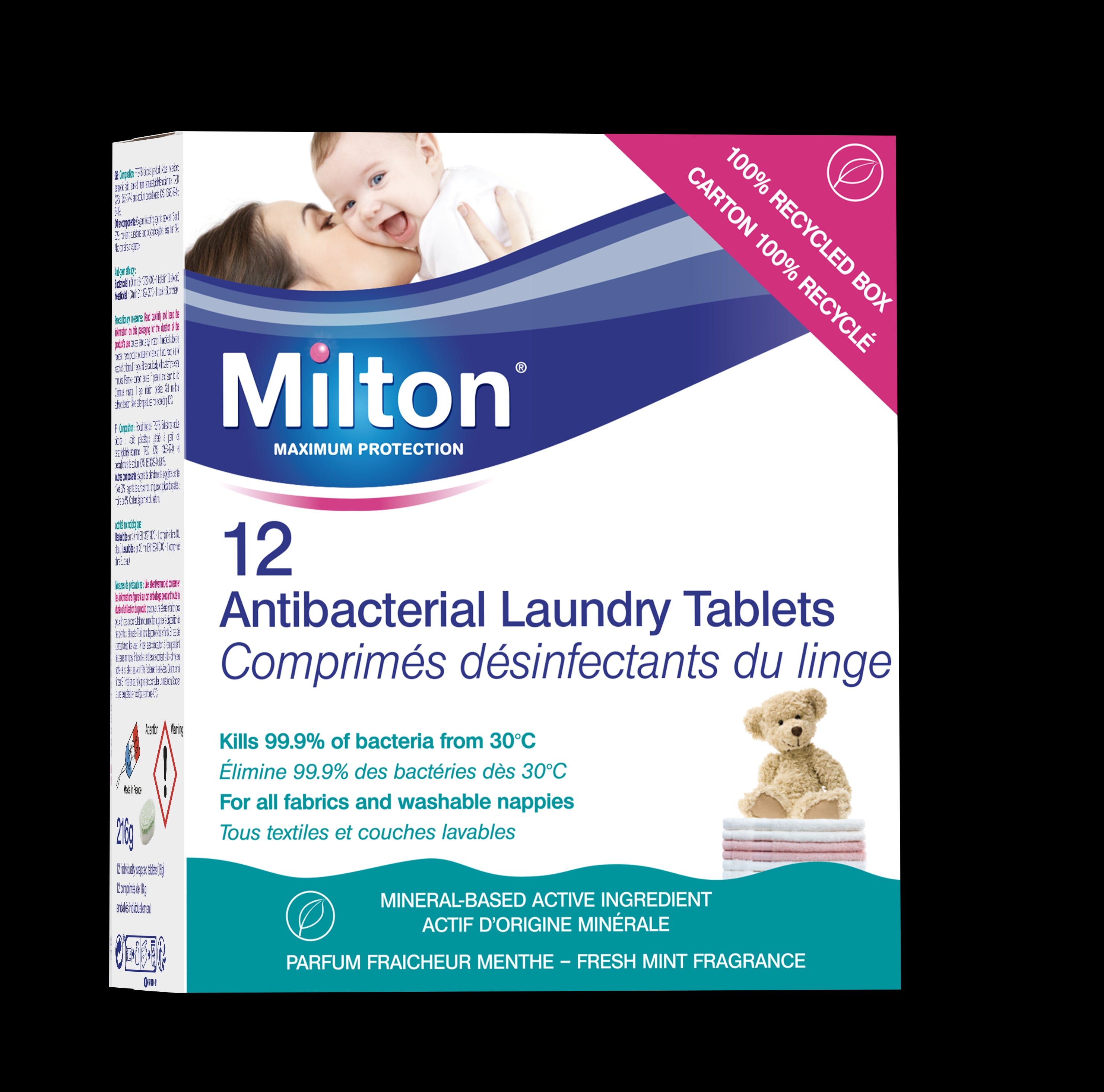 Comprimés désinfectants linge x12