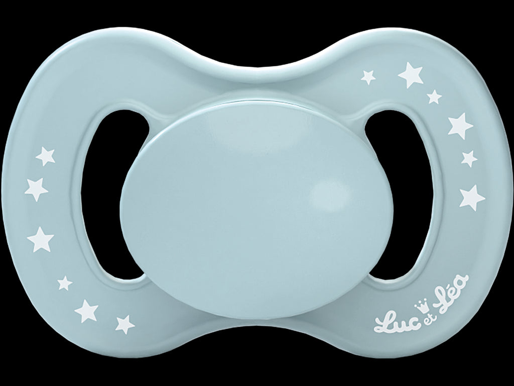 Duo sucettes anatomiques en plastique d'origine végétale Bleu/Beige 0-6 mois