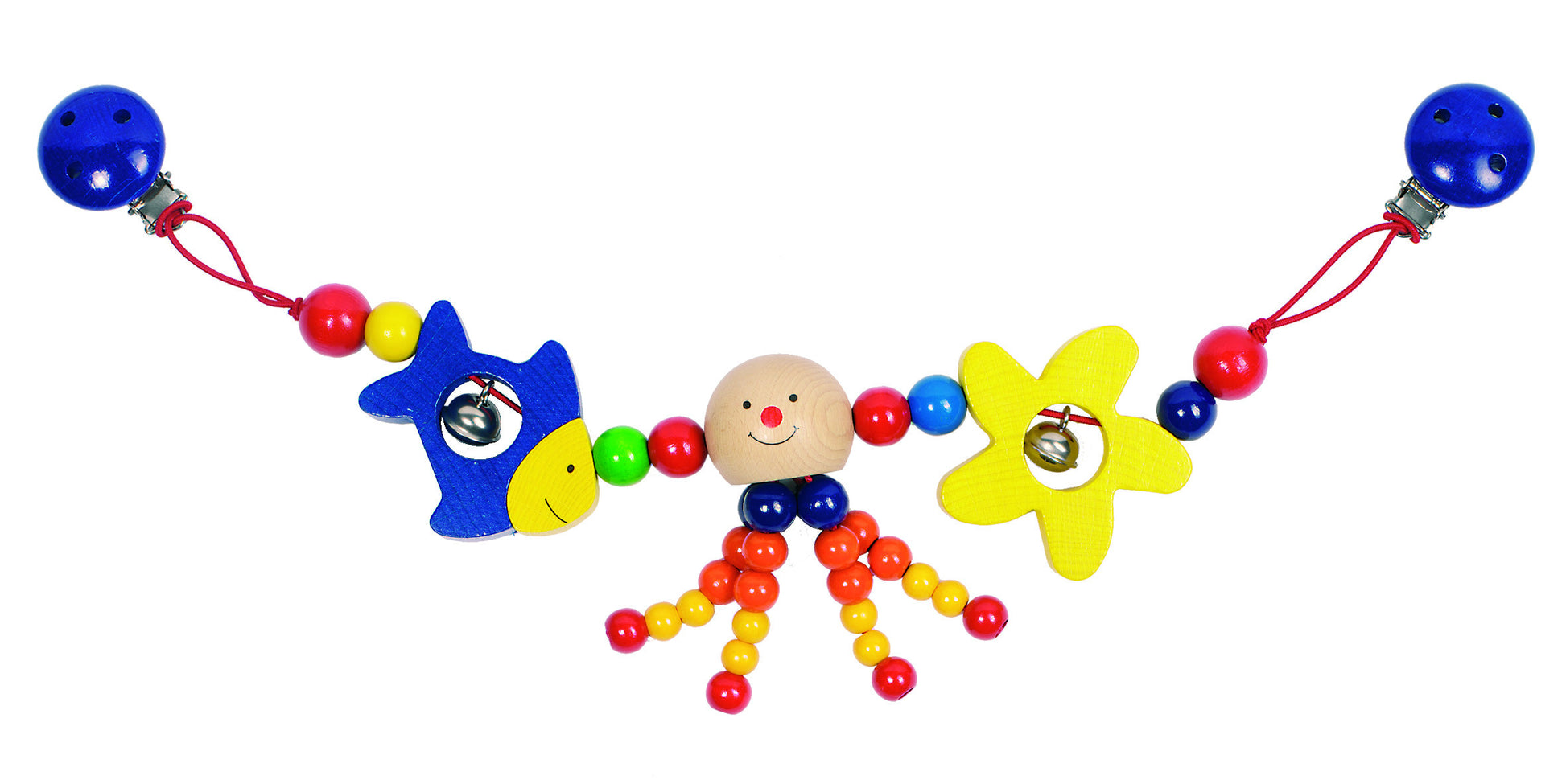 Décoration pour poussette avec clips pieuvre