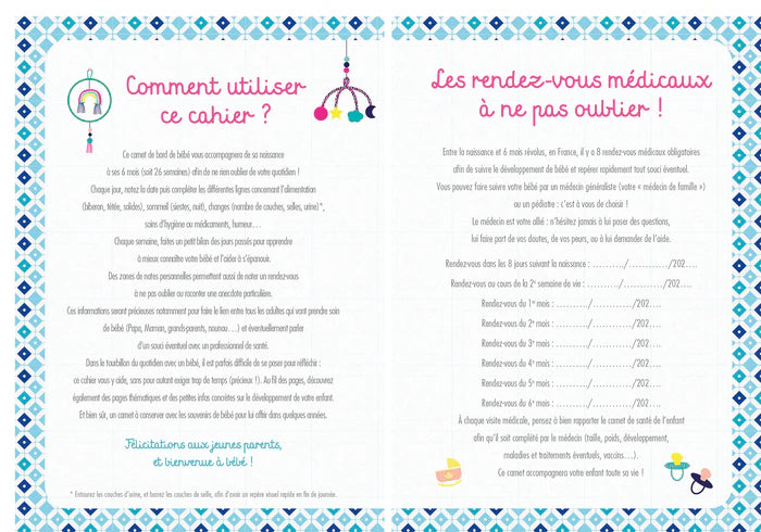 Carnet des premiers jours de mon bébé