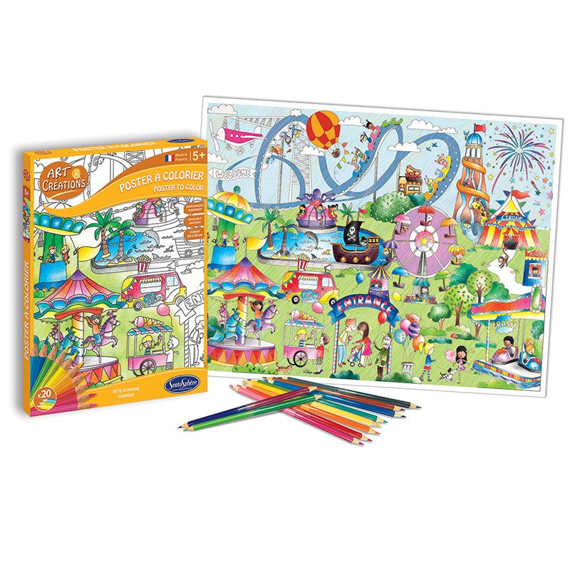 Poster à colorier fête foraine