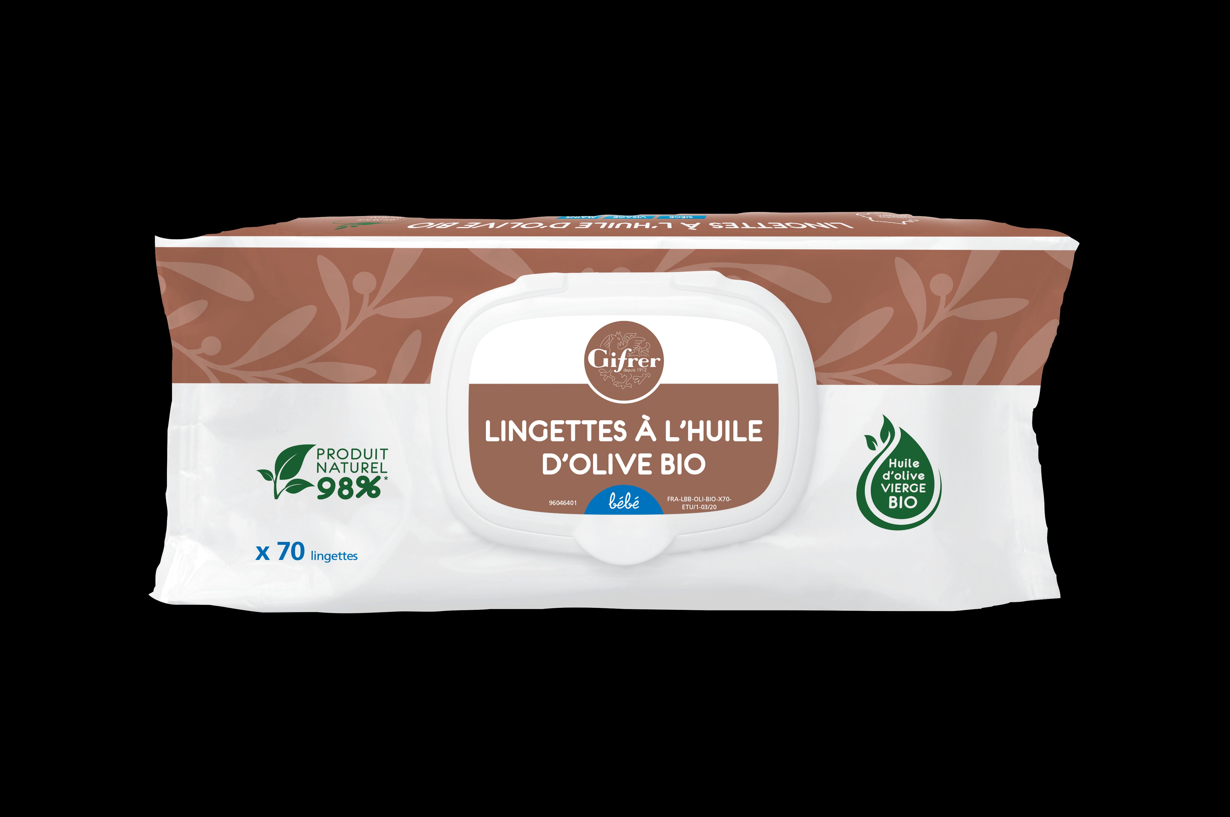 Lingettes à l'huile d'olive