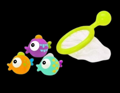 Epuisette avec 3 poissons