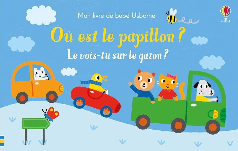 Où est le papillon ? - Le vois-tu sur le gazon ?