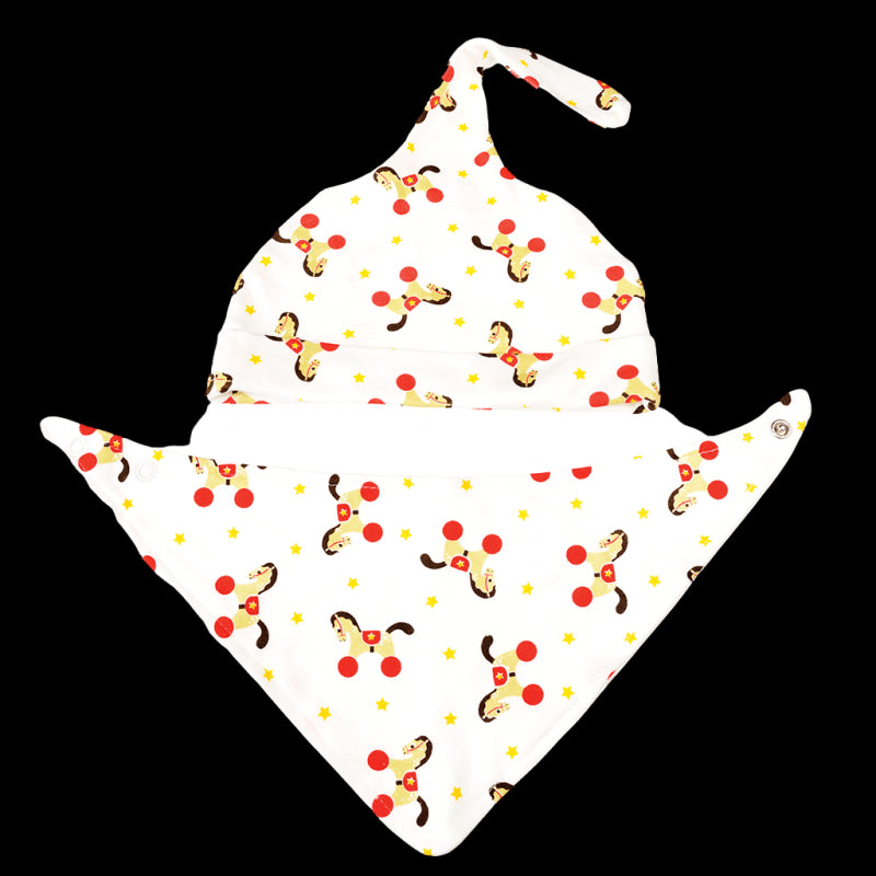 ENSEMBLE BONNET ET BAVOIR BÉBÉ EN COTON BIO MIKO THE PANDA