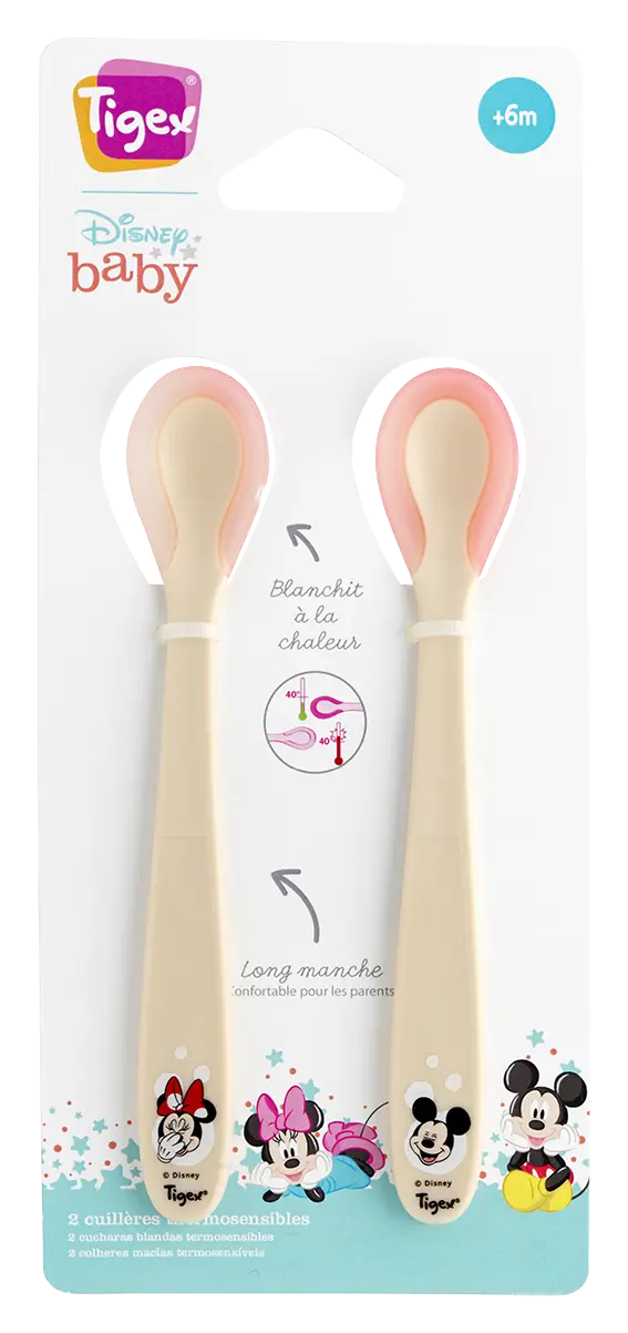 2 Cuillères thermosensibles Mickey Minnie