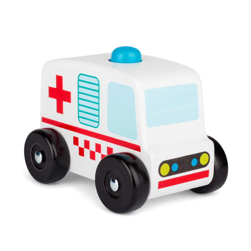 Ambulance sonore et ludique en bois