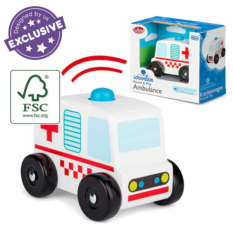 Ambulance sonore et ludique en bois