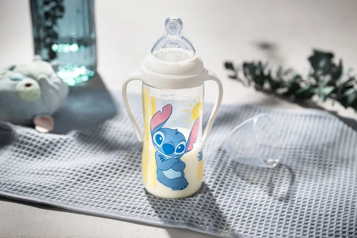 Biberon Tétine Plate à poignées amovibles 300ml Stitch