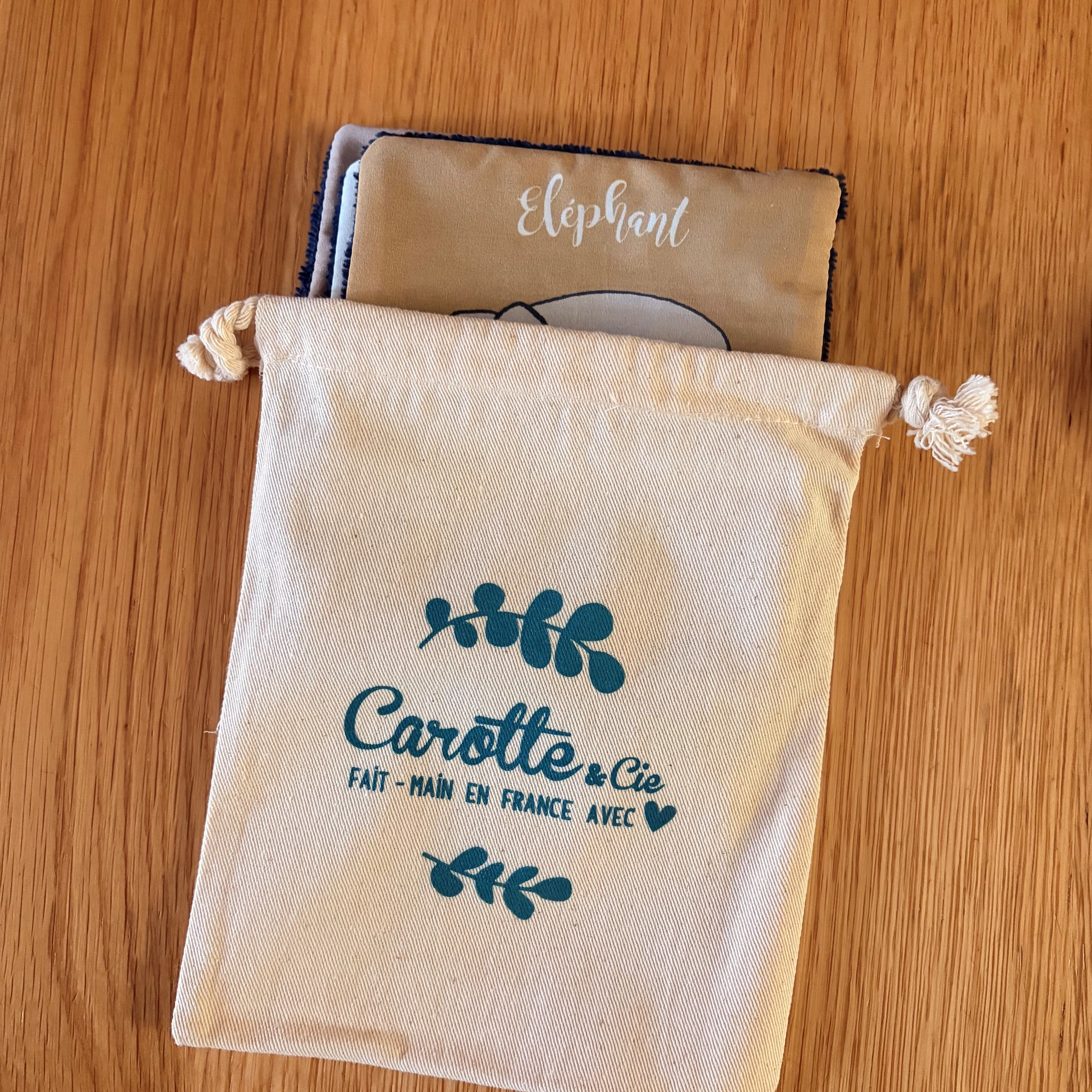 Lot de 3 lingettes lavables – Coton bio réutilisables