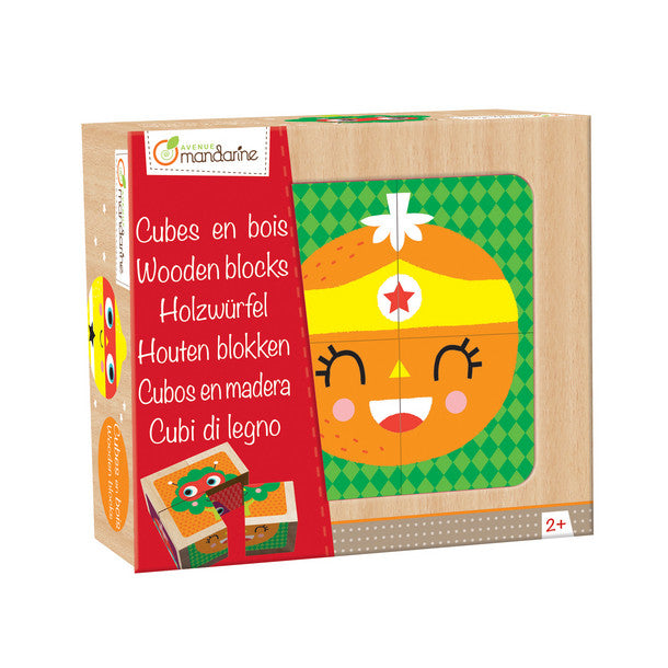 Cubes en bois, Super Héros Fruits et Légumes