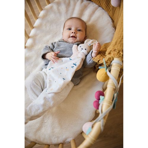 🐰 Doudou Lapin Carré Douceur Blanc Délicat