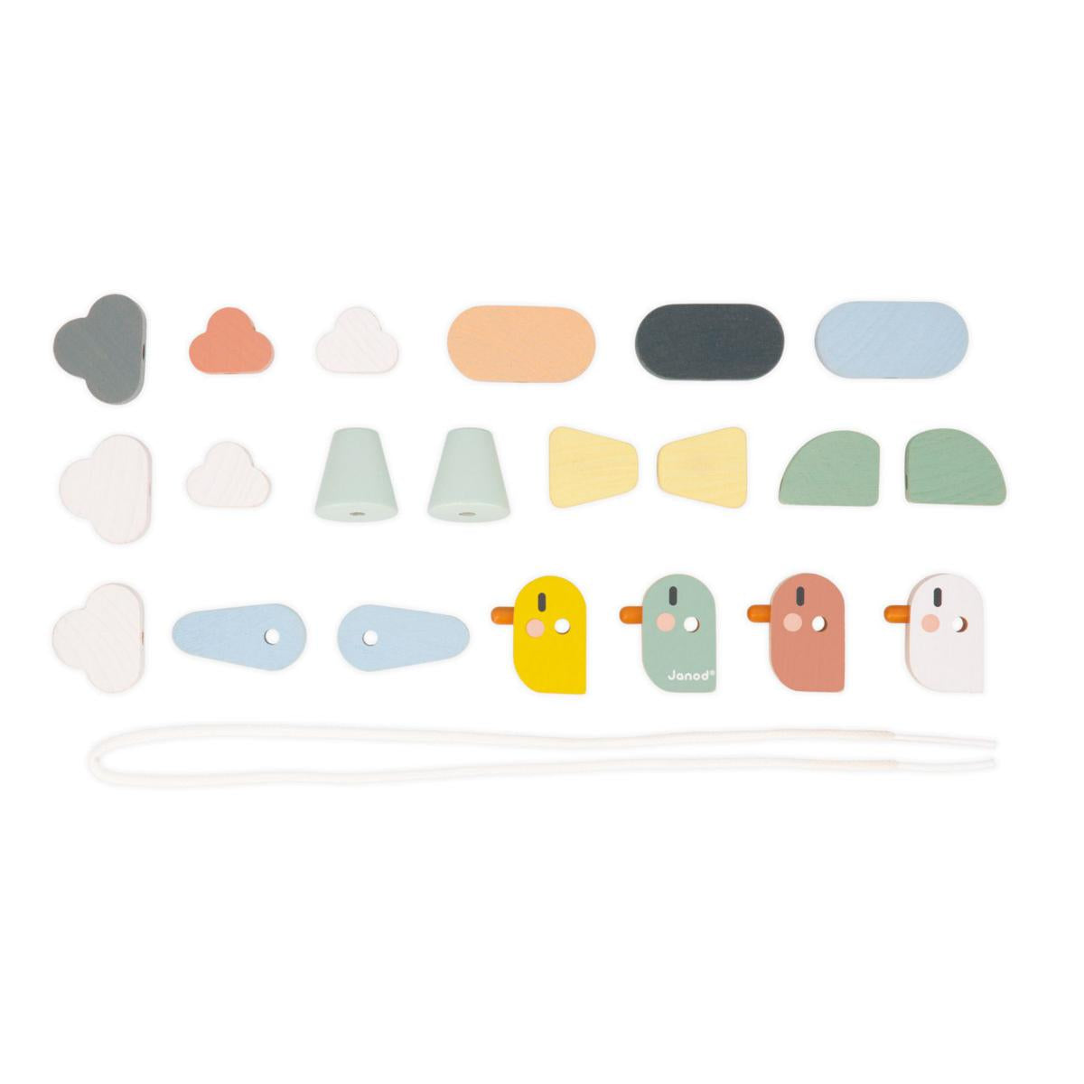 Jeu de perles à enfiler oiseaux